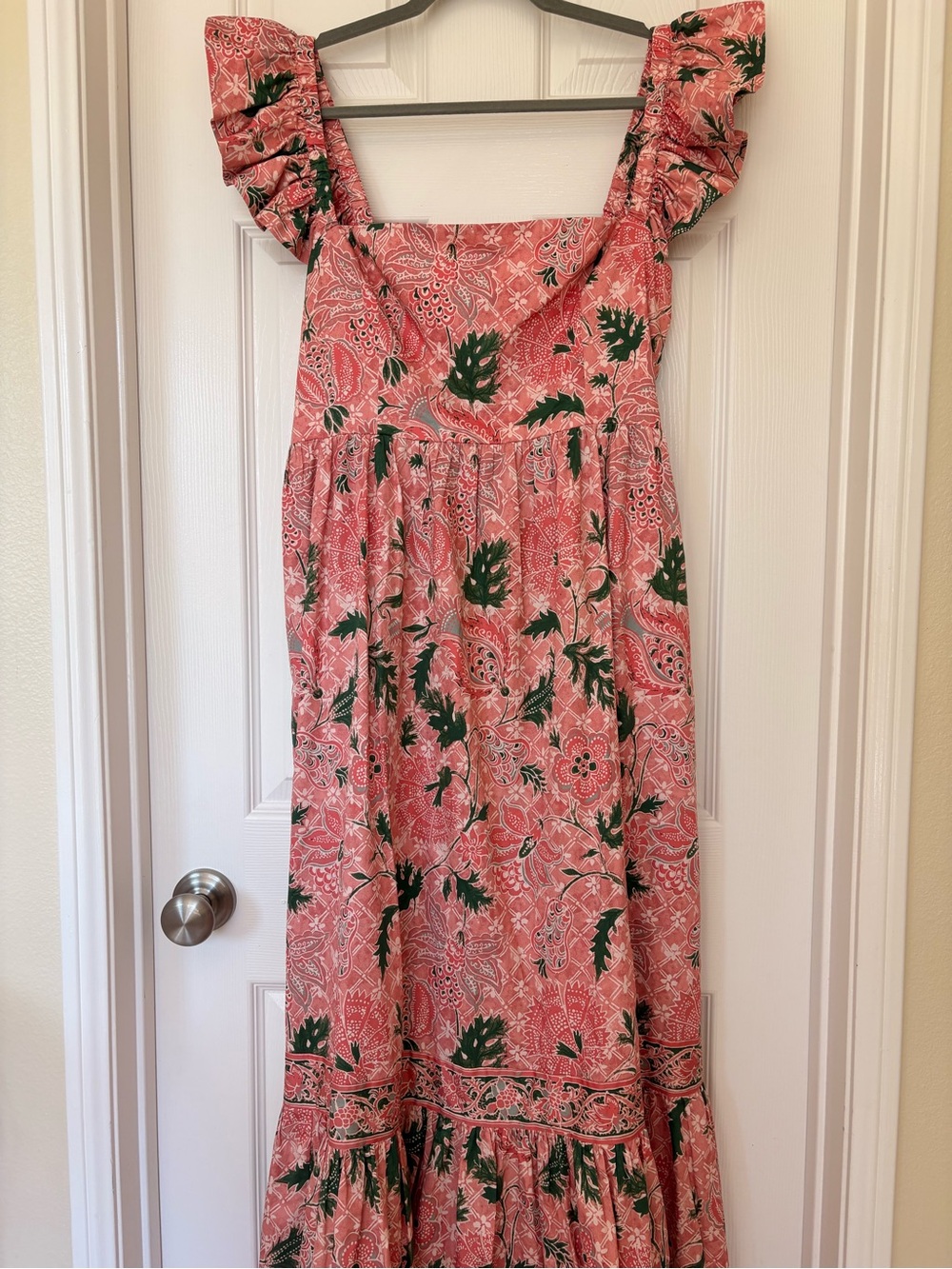 Hill House Home XL - Cotton Floral Maxi Dress - Smocked Back - With Pockets